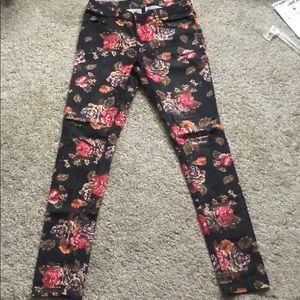 Floral jeans